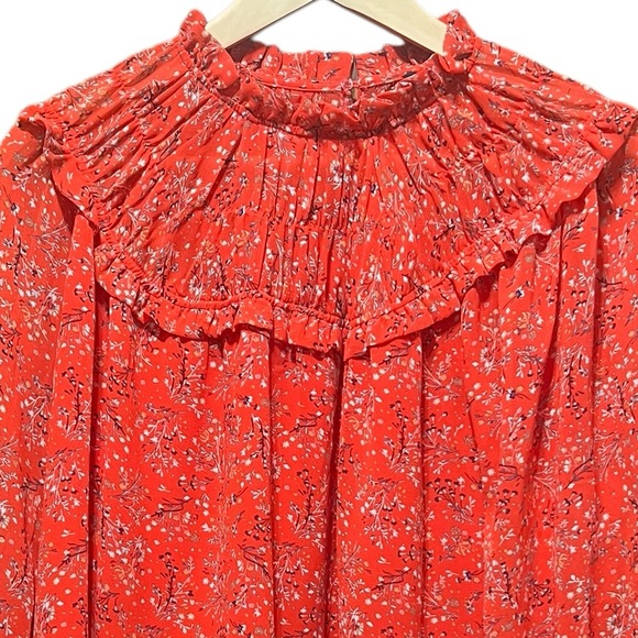 Fate High neck floral smocked balloon sleeve blouse - Picture 3 of 12